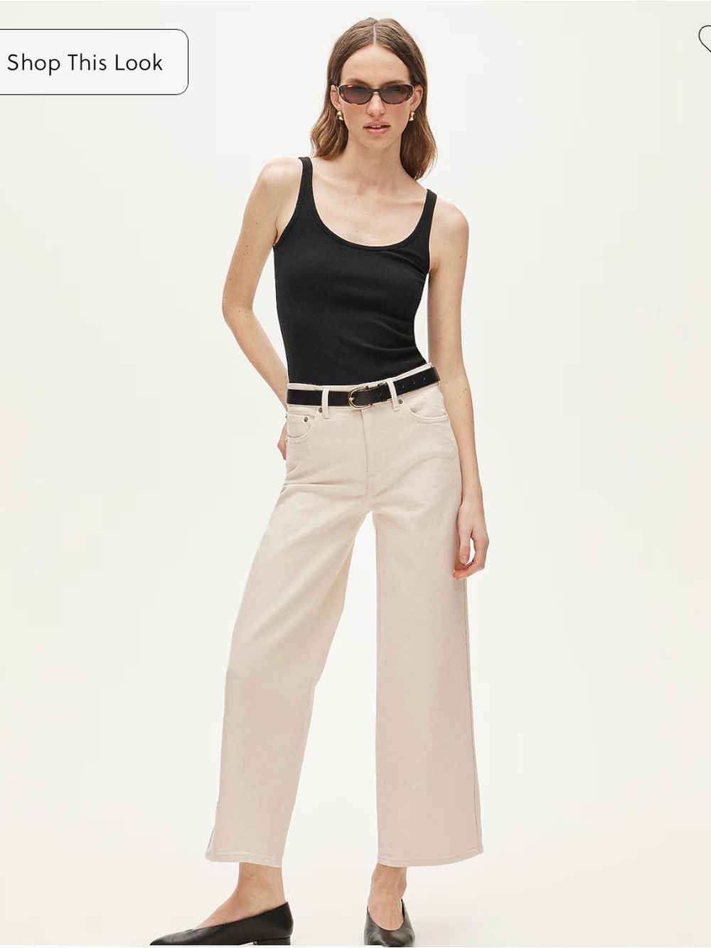 J. Crew Everyday Wide-leg Ankle High Rise Natural Cream